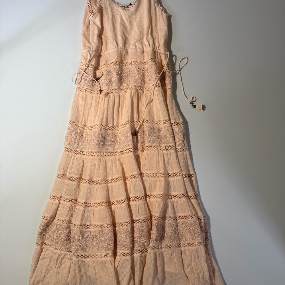 Love Sam Peach Lace Midi Dress NWT